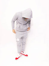 Load image into Gallery viewer, Heavy Blend Bandi Unisex "Demon" Sweatsuit(Grey/White)