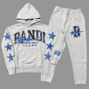 Bandi "Star Was Born" Sweatsuit (Grey/Royal Blue)