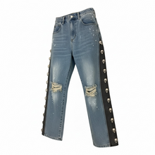 Load image into Gallery viewer, Bandi Signature "Skull Head" Ripped Jeans
