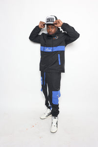 Unisex Tech Bandi Nylon Road Runner Sweatsuit (Black/Blue)