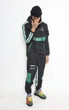 Load image into Gallery viewer, Unisex Tech Bandi Nylon Road Runner Sweatsuit (Black/Green)
