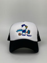 Load image into Gallery viewer, Road Runner Trucker Hat Black and White
