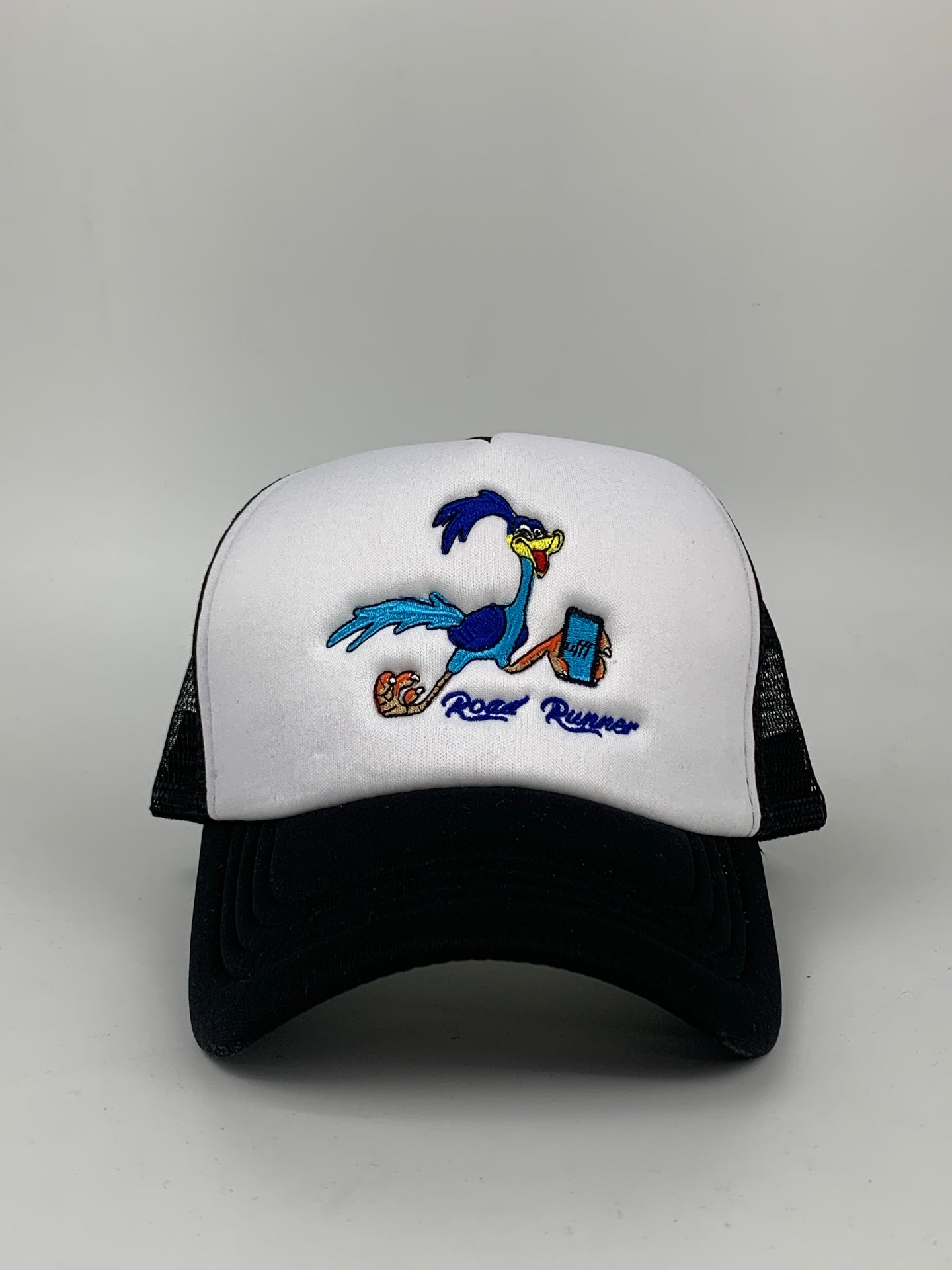 Road Runner Trucker Hat Black and White